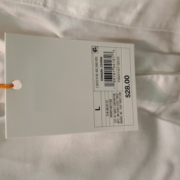 NWT Knox Rose Women's Ivory Long Sleeve Button Down Shirt L - Picture 4 of 4